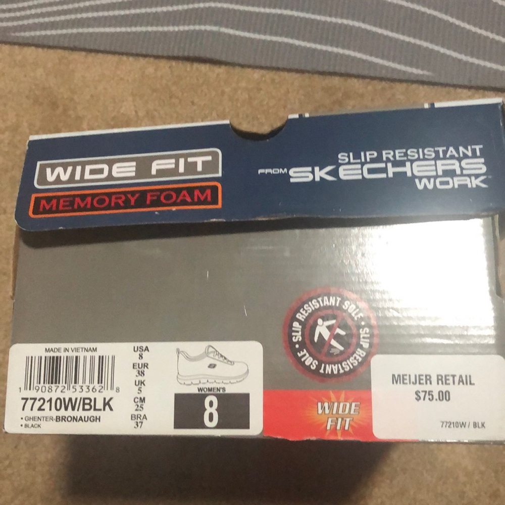 Skechers slip resistant memory foam tennis shoes work